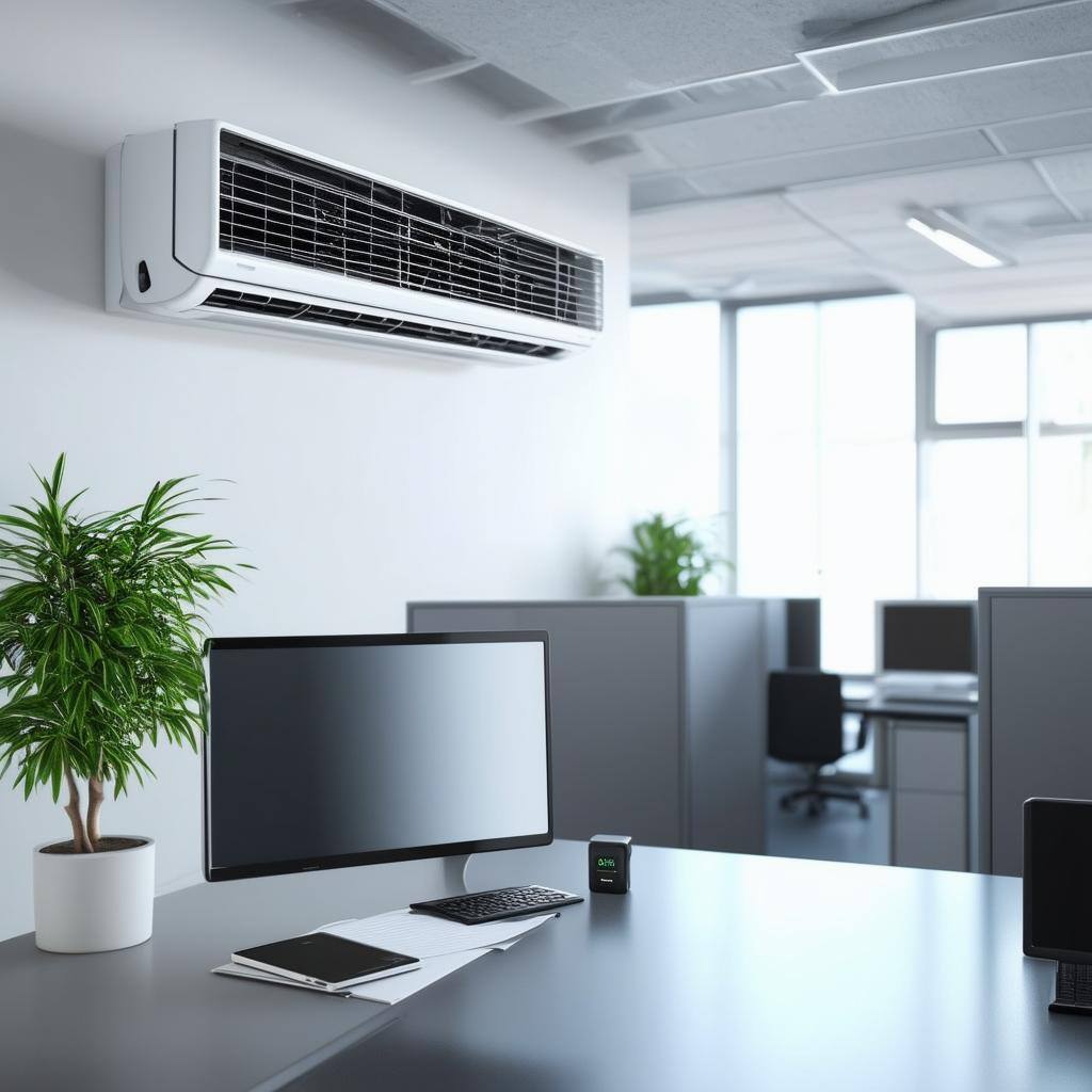 Empty office space with HVAC unit