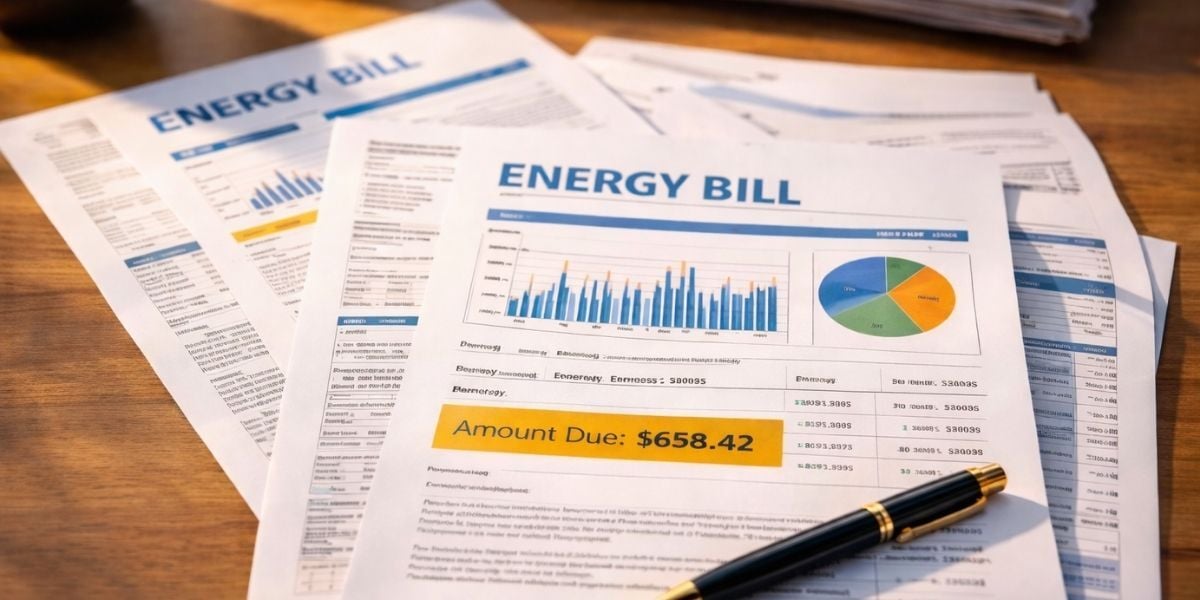 Energy bills on table