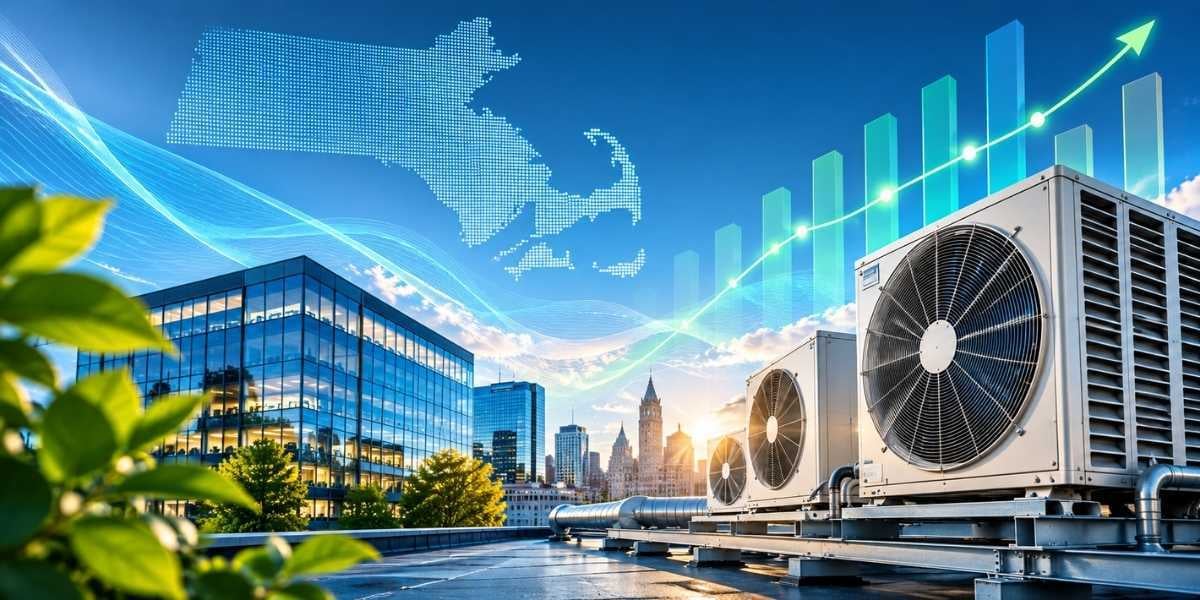 City landscape with HVAC equipment 