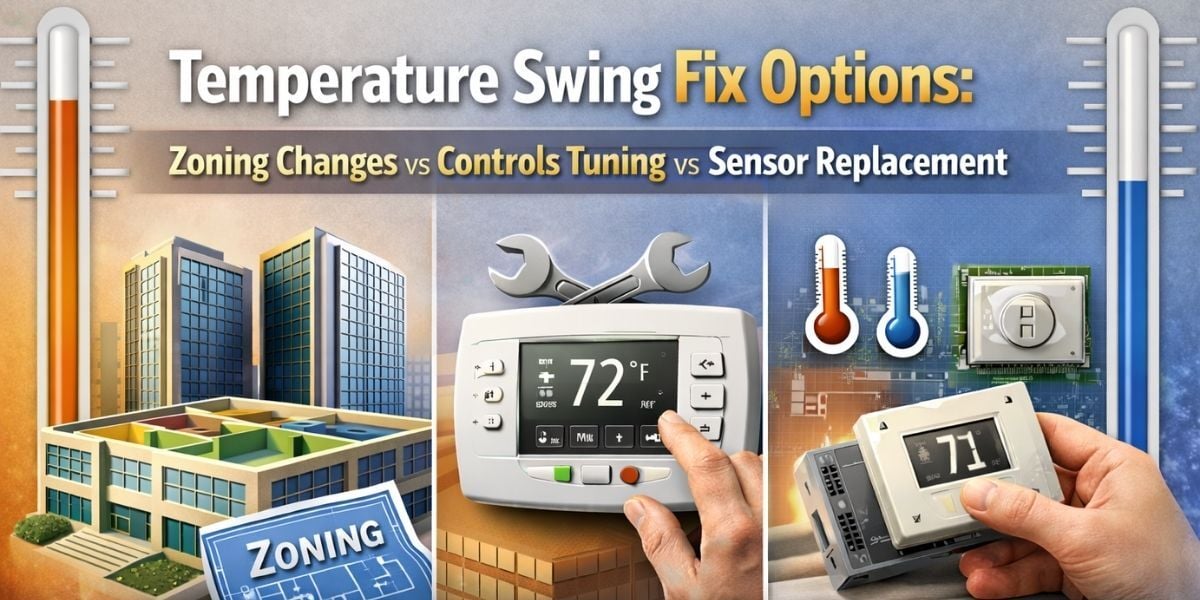 Showing the difference between HVAC zoning, controls tuning, and sensor replacement