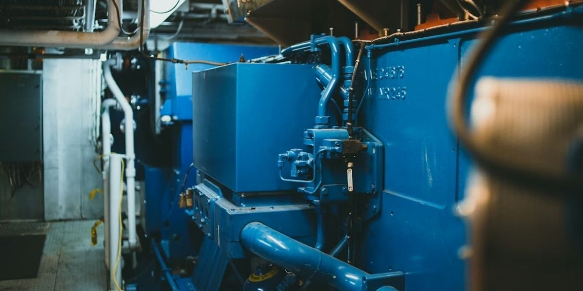 The inside of where a commercial building keeps their commercial HVAC equipment