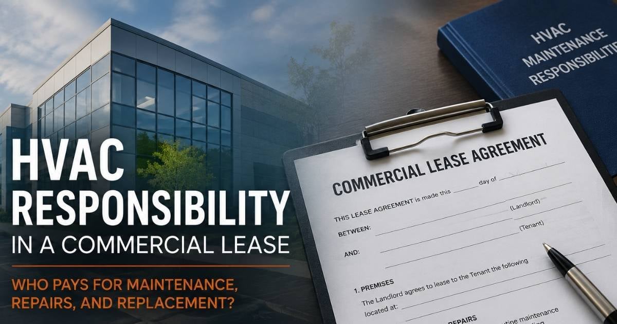 Commercial HVAC lease responsibility agreement showing tenant vs landlord maintenance and repair obligations