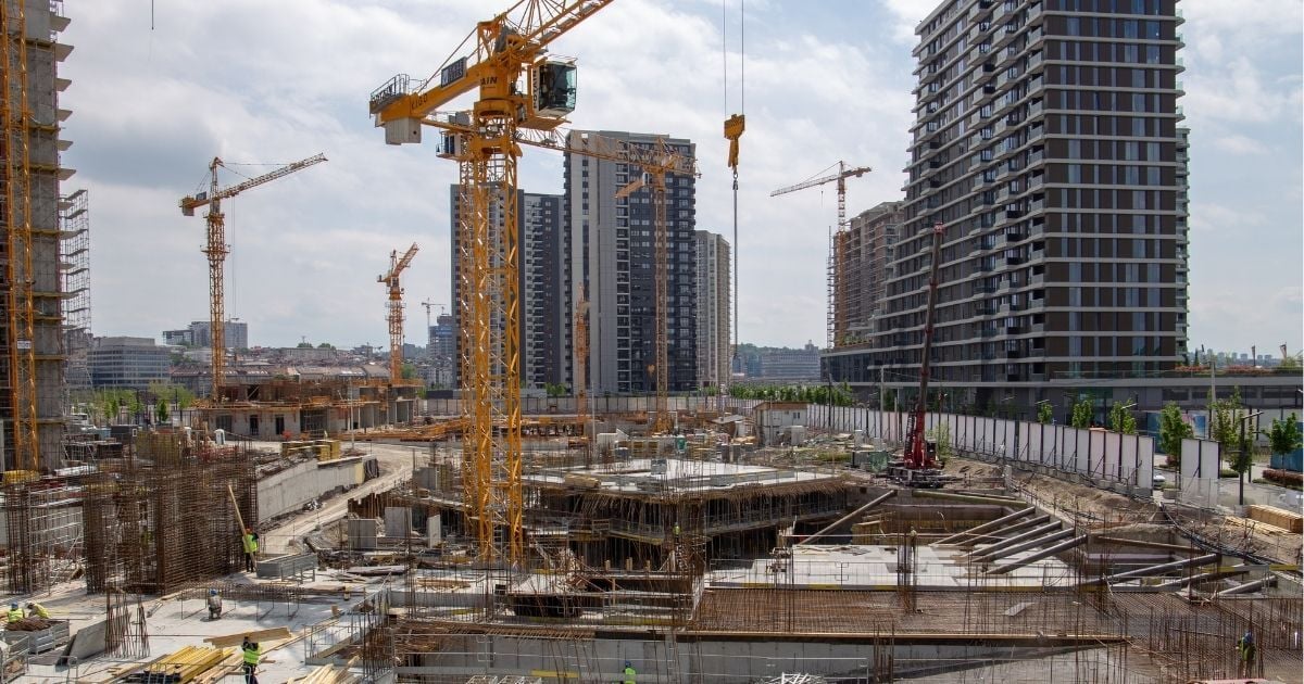 Large Construction site in the city