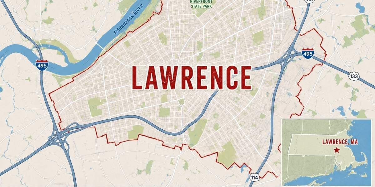 Lawrence, Massachusetts on a map