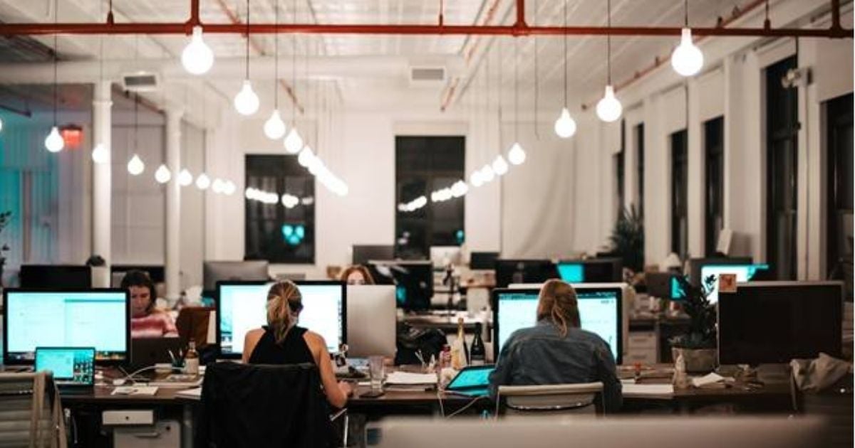 People working in an office with the knowledge that their plumbing is working efficiently without problems