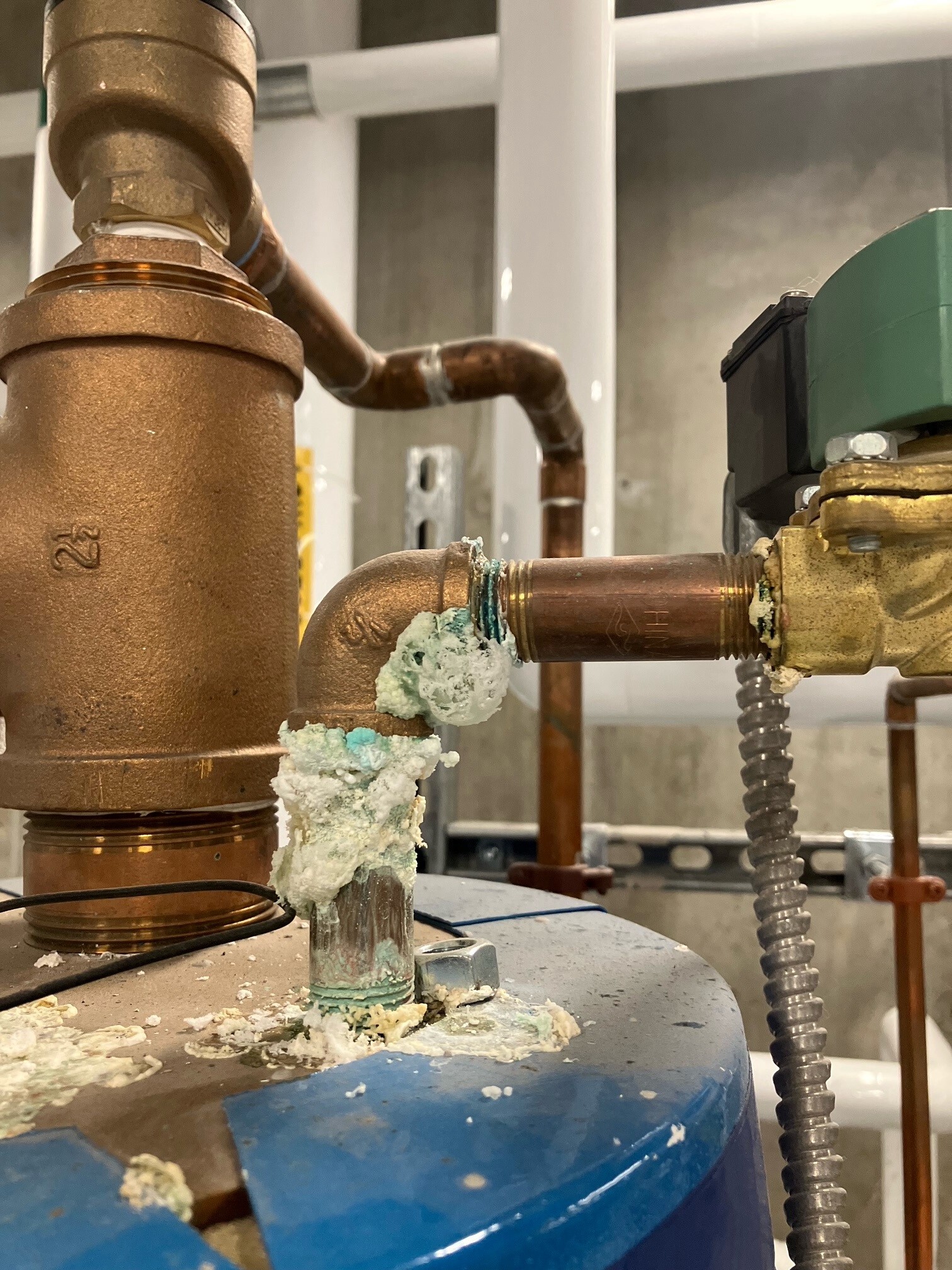 A boiler with damage