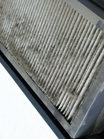 Dirty HVAC air filter that will restrict airflow and cause a system to short-cycle.