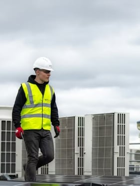 HVAC technician doing a system check 