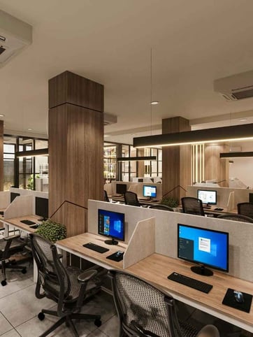 Inside of a small office building representing areas CAV systems are commonly used in