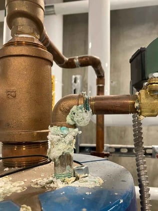 Water Heater with Leaks and buildup
