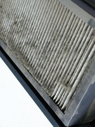 Dirty HVAC air filter that could cause a complete HVAC system breakdown