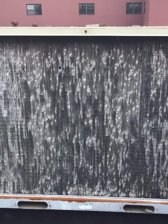 Dirty HVAC filter that could cause air quality issues in your commercial office building