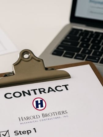 A Harold Brothers contract representing a quote we'd give for a preventative maintenance contract